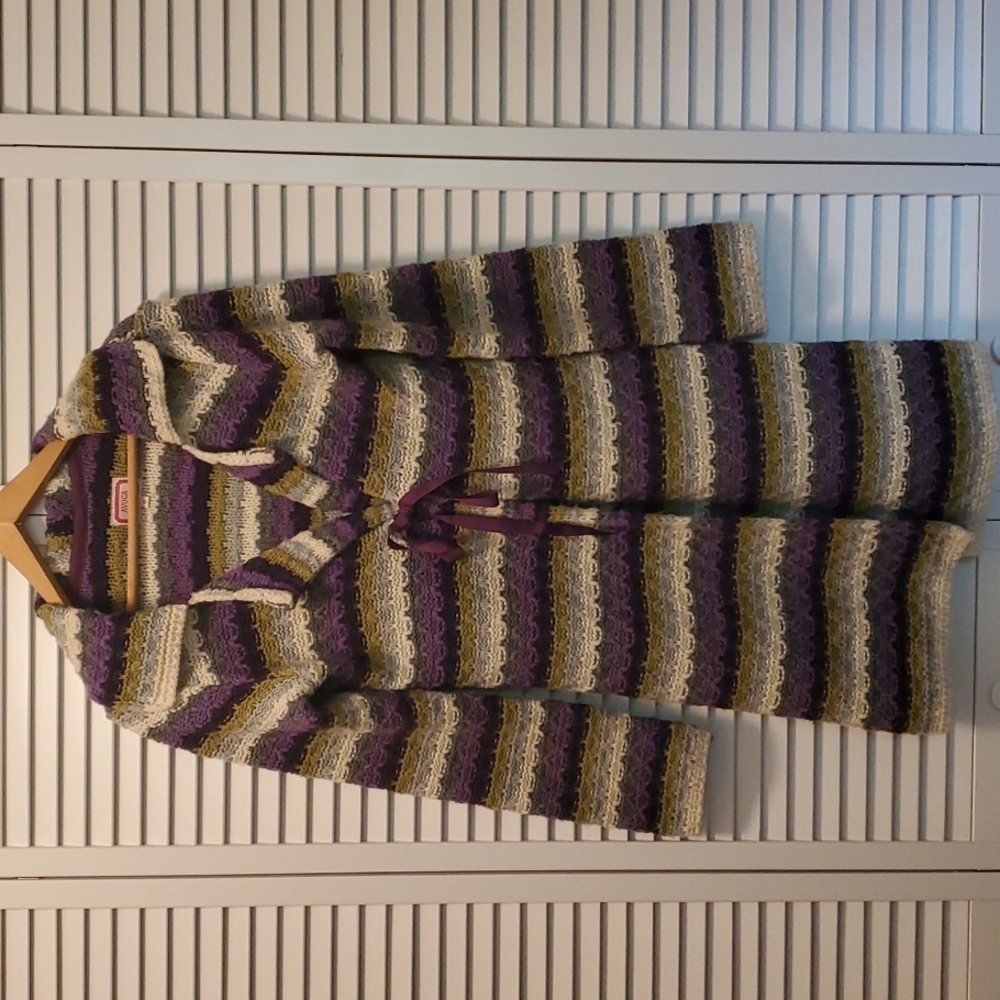 AVOCA Anthology, Stripe, Front Tie, Long Cardi, 0